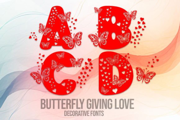 Butterfly Giving Love Font for Business