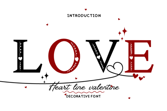 Heart Line Valentine Font for Web Design